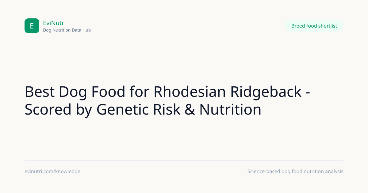 Best Dog Food for Rhodesian Ridgeback - Scored by Genetic Risk ...