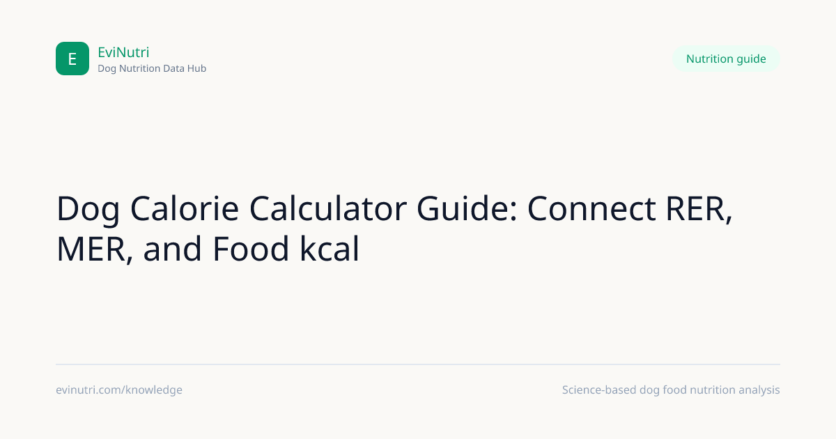 Dog Calorie Calculator Guide: Connect RER, MER, and Food kcal | EviNutri